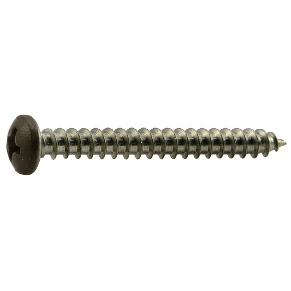 Midwest Fastener Sheet Metal Screw, #8 x 1-1/2 in, Painted 18-8 Stainless Steel Pan Head Phillips Drive, 15 PK 69524